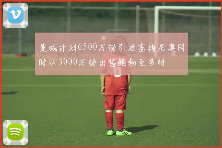 曼城计划6500万镑引进塞梅尼奥同时以3000万镑出售鲍勃至多特